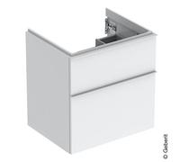Mobiletto Geberit iCon per lavabo, 2 cassetti, 59,2x61,5x47,6 cm, 502303, Colorazione: Frontale/carcassa: bianco/laccato lucido, maniglia: bianco/opaco verniciato a polvere - 502.303.01.1