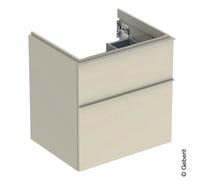 Mobiletto Geberit iCon per lavabo, 2 cassetti, 59,2x61,5x47,6 cm, 502303, Colorazione: Frontale/carcassa: grigio sabbia/laccato lucido, maniglia: grigio sabbia/opaco verniciato a polvere - 502.303.JL.1