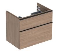 Geberit iCon armoire basse pour lavabo, 2 tiroirs, 74x61,5x47,6 cm, 502304, 502304JH1, 502304JH1, Colorazione: Frontale/carcassa: struttura in legno di quercia/melamina, manico: lava/verniciato a polv