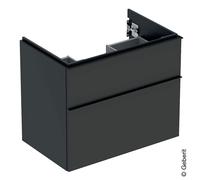 Geberit iCon armoire basse pour lavabo, 2 tiroirs, 74x61,5x47,6 cm, 502304, 502304JK1, 502304JK1, Colorazione: Frontale/carcassa: lava/opaco laccato, manico: lava/opaco verniciato a polvere - CM