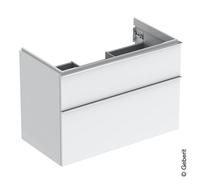 Mobiletto Geberit iCon per lavabo, 2 cassetti, 88,8x61,5x47,6 cm, 502305, Colorazione: Frontale/carcassa: bianco/laccato lucido, manico: cromato lucido - 502.305.01.2