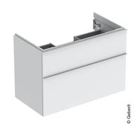 Mobiletto Geberit iCon per lavabo, 2 cassetti, 88,8x61,5x47,6 cm, 502305, Colorazione: Frontale/carcassa: bianco/laccato opaco, maniglia: bianca/verniciata a polvere opaca - 502.305.01.3