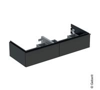 Mobiletto Geberit iCon per lavabo doppio, 2 cassetti, 118,4x24,7x47,6 cm, 502314, Colorazione: Frontale/carcassa: lava/opaco laccato, manico: lava/opaco verniciato a polvere - 502.314.JK.1