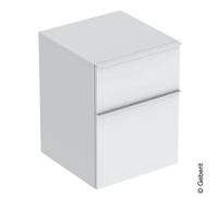 Armadietto laterale Geberit iCon, 2 cassetti, 45x60x47,6 cm, 502315, Colorazione: Frontale/carcassa: bianco/laccato opaco, maniglia: bianca/verniciata a polvere opaca - 502.315.01.3