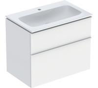 Geberit iCon Set lavabo con mobiletto, 2 cassetti, 75x63x48 cm, 502336, Colorazione: lavabo: bianco, frontale/carcassa: bianco/opaco laccato, maniglia: bianco/opaco verniciato a polvere - 502.336.01.3