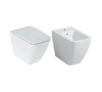 Geberit iCon Square Set Sanitari a Pavimento Filo Muro con Fissaggio Nascosto Ri