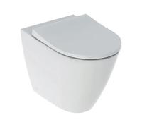 GEBERIT - ICON VASO A PAVIMENTO RIMFREE BTW FILO PARETE A CACCIATA CON FISSAGGIO NASCOSTO E SEDILE WC SLIM SOFT-CLOSE BIANCO 500.827.00.1