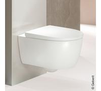 Set per WC sospeso Geberit iCon, senza bordo, incl. sedile per WC, forma chiusa, sporgenza ridotta, 502.381., Colorazione: Bianco alpino Opaco - 502.381.JT.1