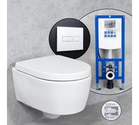 Geberit iCon WC sospeso & Tellkamp sedile WC con elemento incasso neeos,, 501661001+16601WH#SET, iCon bianco [WC > WC con Elementi Incasso]