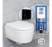 Geberit iCon WC sospeso & Tellkamp sedile WC con elemento incasso neeos,, 501661001+16746BM#SET, iCon bianco [WC > WC con Elementi Incasso]