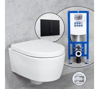Geberit iCon WC sospeso & Tellkamp sedile WC con elemento incasso neeos,, 501661001+16791BM#SET, iCon bianco [WC > WC con Elementi Incasso]