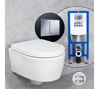 Geberit iCon WC sospeso & Tellkamp sedile WC con elemento incasso neeos,, 501661008+16791CR#SET, iCon bianco [WC > WC con Elementi Incasso]