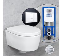 Geberit iCon WC sospeso & Tellkamp sedile WC con elemento incasso neeos,, 501661008+16791WH#SET, iCon bianco [WC > WC con Elementi Incasso]