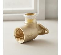 Geberit Mapress Gomito di raccordo in rame a 90° offset, cerchio dei fori 50 mm