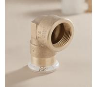 Geberit Mapress Gomito di transizione in rame a 90° con filetto interno, DN 15,