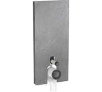 Modulo sanitario Geberit Monolith per WC a colonna, 114 cm, attacco acqua al centro della schiena, con curva di collegamento a P, Colorazione: Gres effetto ardesia / Alluminio cromo nero - 131.033.00.5