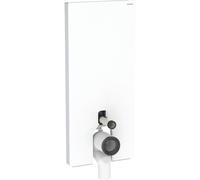 Modulo sanitario Geberit Monolith per WC a colonna, 114 cm, attacco acqua al centro della schiena, con curva di collegamento a P, Colorazione: Vetro bianco / alluminio - 131.033.Si.5