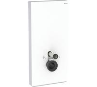 Geberit Modulo sanitario Monolith per WC a parete, 101cm, attacco acqua laterale, con elemento di collegamento, colorazione: Vetro bianco / alluminio