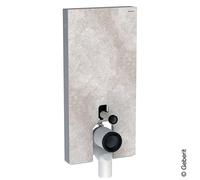 Modulo sanitario Geberit Monolith per WC a colonna, 101 cm, attacco acqua laterale, con tubo di collegamento a P, Colorazione: Gres effetto cemento / alluminio - 131.003.JV.5