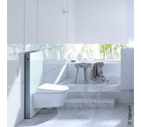Geberit Modulo sanitario Monolith per WC a parete, 101cm, attacco acqua laterale, con elemento di collegamento, colorazione: Vetro menta / alluminio