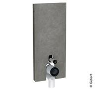 Modulo sanitario Geberit Monolith per WC a colonna, 114 cm, attacco acqua al centro della schiena, con curva di collegamento a P, Colorazione: Gres effetto ardesia / Alluminio cromo nero - 131.033.00.5