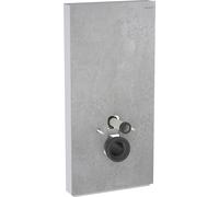 Geberit Monolith PLUS modulo sanitario per WC sospeso, 101 cm, attacco acqua laterale, con tubo di collegamento, Colorazione: Gres effetto cemento / alluminio - 131.222.JV.7