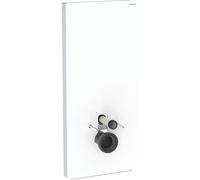 Modulo sanitario Geberit Monolith PLUS per WC sospeso, 114 cm, attacco acqua posteriore centrale, con tubo di collegamento, Colorazione: Vetro bianco / alluminio - 131.231.SI.7