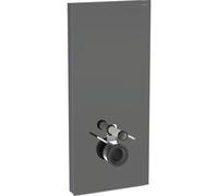 Modulo sanitario Geberit Monolith PLUS per WC sospeso, 114 cm, attacco acqua posteriore centrale, con tubo di collegamento, Colorazione: Vetro lava / alluminio cromo nero - 131.231.JK.7