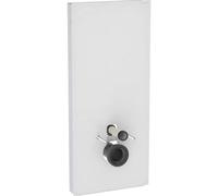 Geberit Monolith PLUS module sanitaire pour WC suspendu, 114cm, entrée deau derrière au centre, avec tubulure de raccordement, 131231TD7, 131231TD7, Colorazione: Vetro bianco / alluminio spazzolato - 