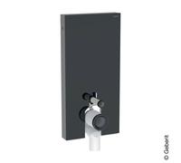 Geberit Monolith Plus modulo sanitario per WC a pavimento, 131203SJ7, Monolith Plus nero/nero cromato spazzolato [Elementi ad Incasso > Elementi Incasso per WC]