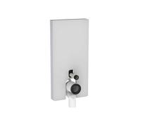 Geberit Monolith Plus modulo sanitario per WC a pavimento, 131203TD7, Monolith Plus bianco satinato/alluminio spazzolato [Elementi ad Incasso > Elementi Incasso per WC]