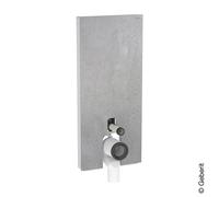 Modulo sanitario Geberit Monolith PLUS per WC a colonna, 114 cm, attacco acqua al centro della schiena, con gomito di collegamento, Colorazione: Gres effetto cemento / alluminio - 131.233.JV.7