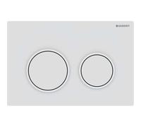 Piastra di azionamento Geberit Omega20, per il lavaggio a 2 volumi, Colorazione: laccato opaco bianco, rivestimento facile da pulire / bianco - 115.085.01.1