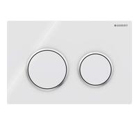Geberit Omega20 Plaque de déclenchement, pour rinçage à 2 quantités, 115085KJ1, 115085KJ1, Colorazione: bianco / cromato lucido / cromato a specchio / bianco - CM
