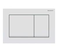 Piastra di azionamento Geberit Omega30, per sistema a 2 risciacqui, Colorazione: laccato opaco bianco, rivestito facile da pulire / cromato lucido - 115.080.JT.1