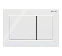 Geberit Omega20 Plaque de déclenchement, pour rinçage à 2 quantités, rectangulaire, 115.080.KJ.1, 115.080.KJ.1, Colorazione: bianco / cromato lucido / cromato a specchio / bianco