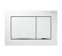 Geberit Omega20 Plaque de déclenchement, pour rinçage à 2 quantités, rectangulaire, 115.080.KJ.1, 115.080.KJ.1, Colorazione: bianco / cromato lucido / cromato a specchio / bianco