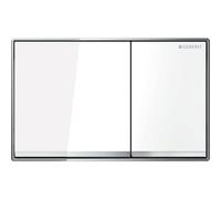 Geberit Omega60 plaques de déclenchement, pour rinçage à 2 quantités, à fleur, anguleux, 115081SI1, 115081SI1, Colorazione: bianco, specchiato / cromato lucido - CM