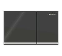 Geberit Omega60 plaques de déclenchement, pour rinçage à 2 quantités, à fleur, anguleux, 115081SJ1, 115081SJ1, Colorazione: nero, specchiato / cromato lucido - CM