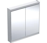 Geberit ONE - Mobiletto a specchio con illuminazione LED, 900x900x150 mm, 2 ante, alluminio 505.813.00.1