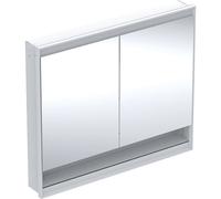 Armadio a specchio Geberit ONE con ComfortLight, 2 ante, montaggio nascosto, con nicchia, 105x90x15cm, 505.824.00., Colorazione: bianco / alluminio verniciato a polvere - 505.824.00.2