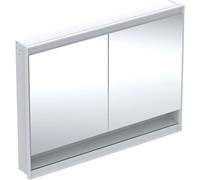 Geberit ONE armoire de toilette avec ComfortLight, 2 portes, montage encastré, avec niche, 120x90x15cm, 505825002, 505825002, Colorazione: bianco / alluminio verniciato a polvere - CM