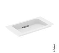Geberit Lavabo per mobili One 500391, senza foro per rubinetto, con sfioratore, 750x400 mm, Colorazione: Cromo spazzolato - 500.391.01.2