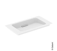 Geberit Lavabo per mobili One 500391, senza foro per rubinetto, con sfioratore, 750x400 mm, Colorazione: Bianco lucido - 500.391.01.3
