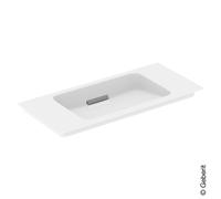 Geberit Lavabo per mobili One 500395, senza foro per rubinetto, con sfioratore, 900x400 mm, Colorazione: Cromo spazzolato - 500.395.01.2
