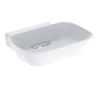 Geberit ONE lavabo da appoggio a forma di bacinella, scarico orizzontale, bianco, 50x15,4x42,5cm, 505.05, Versione: senza foro per rubinetto - 505.050.00.1