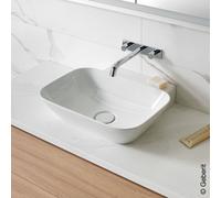 Geberit ONE Lavabo da appoggio a forma di bacinella, scarico verticale, 50x14x40cm, 505.04, Versione: senza foro per rubinetto - 505.040.01.6