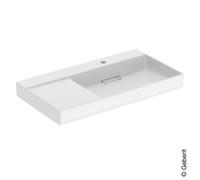 Geberit ONE scarico lavabo orizzontale, superficie di appoggio a sinistra, 90x14,2x48cm, 505.04, Versione: Foro di rubinetto a destra - 505.043.00.1