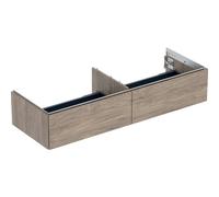 Mobiletto Geberit ONE per lavabo da appoggio, 2 cassetti, 133,2x26,6x47cm, 505.076.00., Colorazione: Struttura in legno noce noce hickory / melaminico - 505.076.00.6