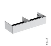 Mobiletto Geberit ONE per lavabo da appoggio, 2 cassetti, 133,2x26,6x47cm, 505.076.00., Colorazione: laccato bianco opaco - 505.076.00.2
